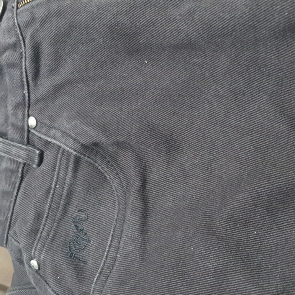 Vintage roper western high waisted jeans size 11 light black with leg ties.